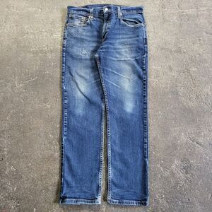 Levi's 514 Slim Mens 32x30 Blue Jeans Pants Dark Faded Grunge Work Denim Skater